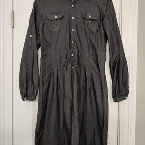 Emma & Michele Charcoal Long Sleeve Dress